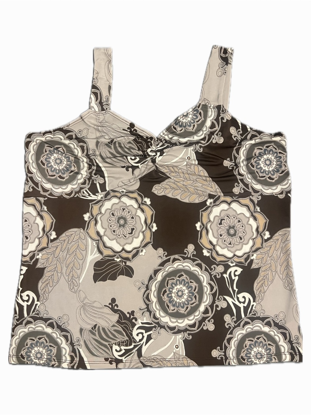 Initiatives Earthy Boho Floral Paisley Camisole Top Size L Cottagecore